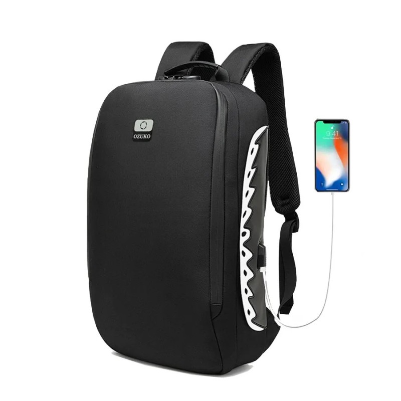 Міський рюкзак Ozuko 9282 з кодовим замком 48*12*28 см Чорний