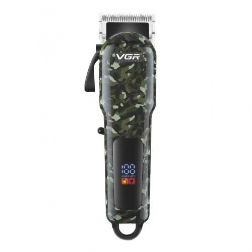 Машинка для стрижки волосся VGR V-665 LED-дисплей акумуляторна 6 насадок 1800mAh 7W Camo Машинка для стрижки волосся VGR V-665 LED-дисплей акумуляторна 6 насадок 1800mAh 7W Camo