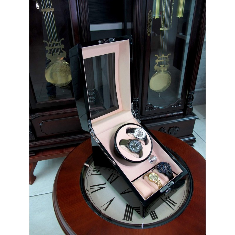 Шкатулка Salvadore для підзаводу 2 годинників 3024/BC1/F5 1х2 Чорний