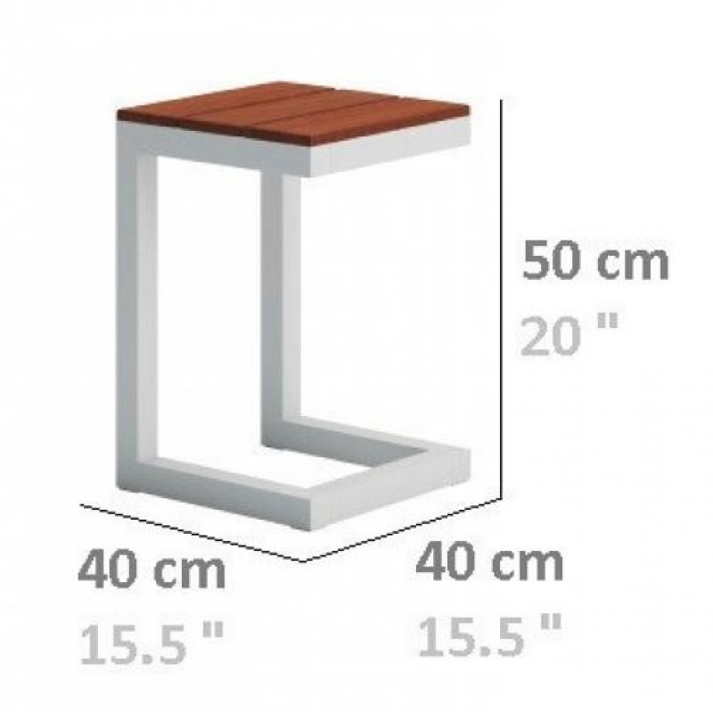 Приставний столик у стилі Loft NS-1507 530x400x400 мм Белый
