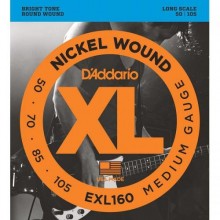 Струни для бас-гітари D'Addario EXL160 Nickel Wound Medium Electric Bass Strings 50/105