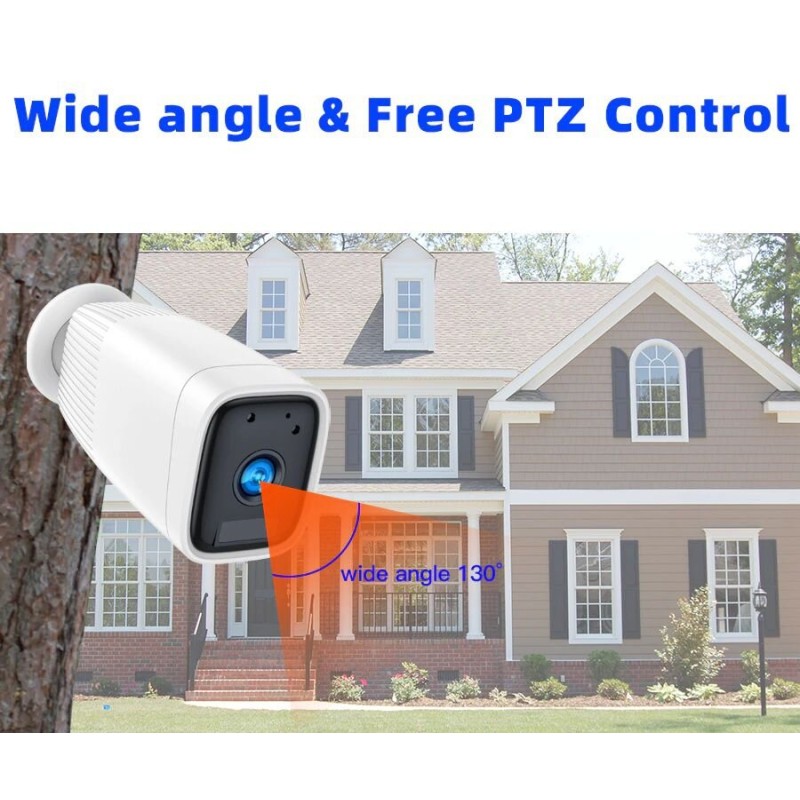 Wifi камера з величезним акумулятором 12000 мАг, до 1 місяця автономної роботи Nectronix ZC-PC206, вулична, із записом на SD до 128 Гб (біла)