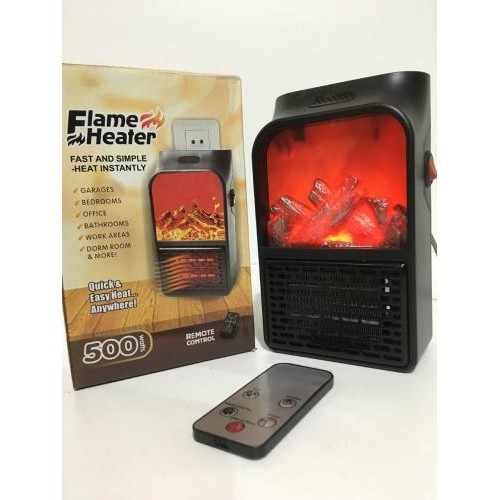 Портативний обігрівач Flame HEATER з LCD дисплеєм та імітацією каміна+пульт 500 Вт (1756375336)