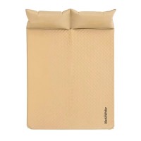 Килимок самонадувний Naturehike NH18Q010-D двомісний з подушкою 185х130х2.5 см Бежевий (1047-6927595784440)