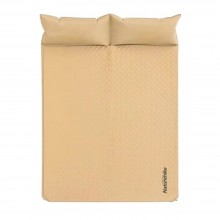 Килимок самонадувний Naturehike NH18Q010-D двомісний з подушкою 185х130х2.5 см Бежевий (1047-6927595784440)