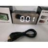 Годинники дзеркальні електронні настільні UKC DS-3658L - USB кабель + батареї (Чорний корпус - біле підсвічування)