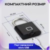 Біометричний навісний замок RIAS ZWS1 з відбитком пальця Black
