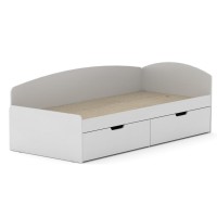 Односпальне ліжко з ящиками Компаніт-90+2С альба (білий)