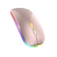 Мишка комп'ютерна Macarone безшумна перезаряджаєма Bluetooth USB Рожевий (SH0000318)