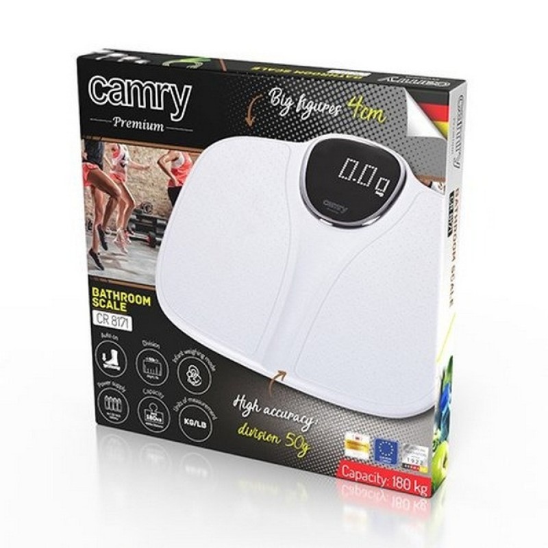 Підлогові ваги електронні Camry CR 8171w до 180 кг білі
