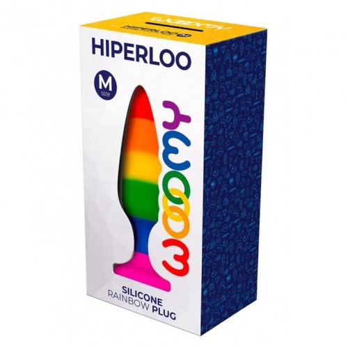 Силіконова анальна пробка Wooomy Hiperloo Silicone Rainbow Plug M, діаметр 2,9 см, довжина 11 см в інтернет супермаркеті PbayMarket!