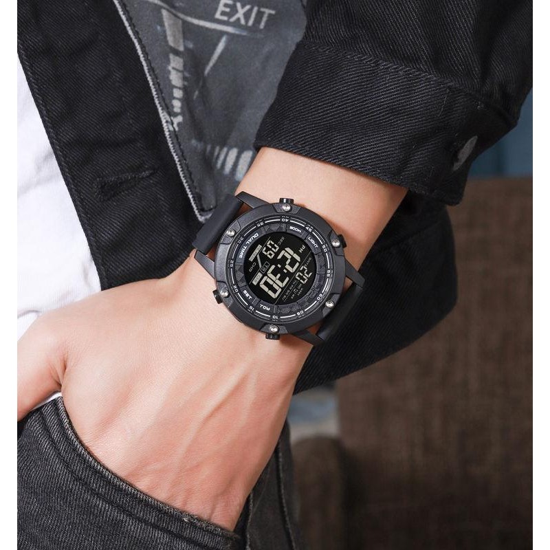 Чоловічий спортивний наручний годинник Skmei 1762 водонепроникні Чорний