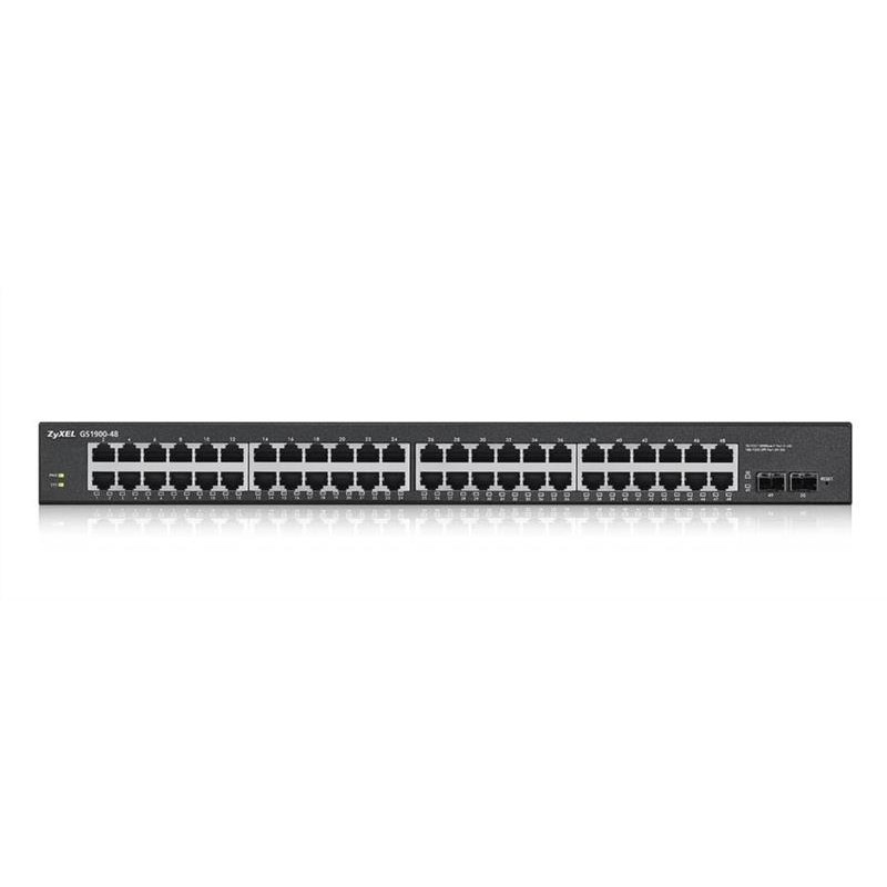 Комутатор ZYXEL GS1900-48HPv2 (GS190048HPV2-EU0101F) (24xGE, 24xGE PoE+, 2xSFP, Max POE 170W, Web Smart)