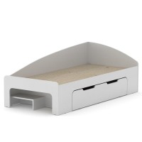 Односпальне ліжко з ящиком Компаніт-90+1 альба (білий)