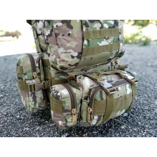 Тактичний великий рюкзак з підсумками TacticBag 45-55 л Камуфляж (1628818710) Тактичний великий рюкзак з підсумками TacticBag 45-55 л Камуфляж (1628818710)