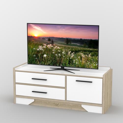 Тумба під телевізор Тиса Мебель ТВ-402 Дуб сонома Білий 58x44x139 см Тумба під телевізор Тиса Мебель ТВ-402 Дуб сонома Білий 58x44x139 см