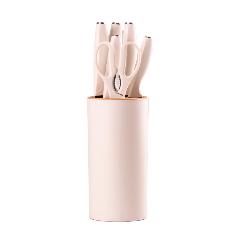 Набір кухонних ножів TS Kitchen з підставкою 6 предметів білий (HP1851057)