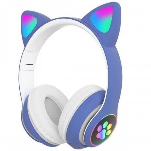 Навушники Bluetooth MDR CAT ear CAT ear VZV-23M 7805 з підсвічуванням Blue