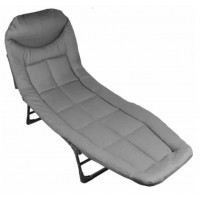 Розкладне ліжко No Brand Комбат Jet Folding-Bed крісло-лежак із подушкою та матрацом до 150 кг 180х60х30 см Сірий (2104618498)