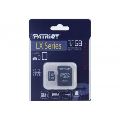Карта пам'яті MicroSDHC 32GB UHS-I Class 10 Patriot LX + SD-adapter (PSF32GMCSDHC10) в інтернет супермаркеті PbayMarket!