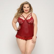 Сексуальний корсет зі стрепами JSY «Гаряча Тейлор» Plus Size, Red, мереживо, стрінги