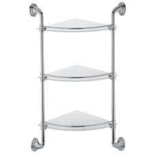 Полиця скляна кутова 3-ярусна ZERIX LR1507-3 (LL1409)