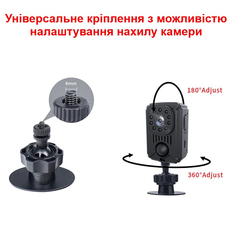 Міні камера з датчиком руху Nectronix MD31, Full HD 1080P, SD до 128 ГБ, акумулятор 1500мАч