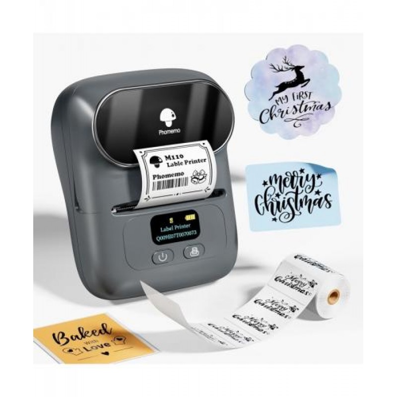 Принтер для термоетикеток Phomemo M110 Label Maker Сірий