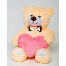 Плюшевий ведмедик з серцем Mister Medved Майк 85 см Бежевий (026)