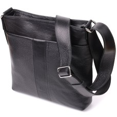 Сумка через плече для чоловіків Grande Pelle 22883 26х27х6 см Чорний