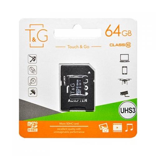 Карта пам'яті MicroSDHC 64GB UHS-I U3 Class 10 T&G + SD-adapter (TG-64GBSDU3CL10-01) в інтернет супермаркеті PbayMarket!