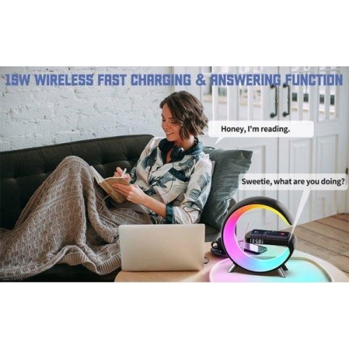 Лампа-нічник Digital 5 в 1 GGB RGB XXL з бездротовою зарядкою 15W та Bluetooth колонкою Чорний (NH-69) Лампа-нічник Digital 5 в 1 GGB RGB XXL з бездротовою зарядкою 15W та Bluetooth колонкою Чорний (NH-69)