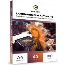Плівка для ламінування Galaxy Antistatic А4 40 мкм глянець Прозорий 100 шт