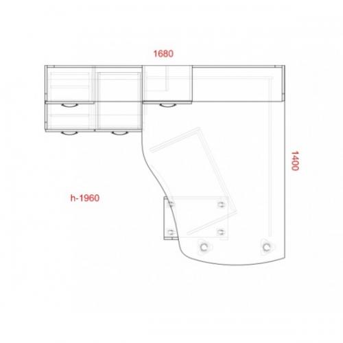 Комп'ютерний стіл кутовий Тиса СК-10 Алюміній-Венге магія Комп'ютерний стіл кутовий Тиса СК-10 Алюміній-Венге магія