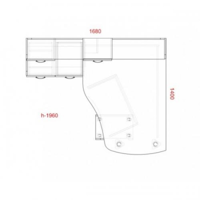 Комп'ютерний стіл кутовий Тиса СК-10 Алюміній-Венге магія