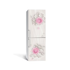 Наклейка на холодильник Zatarga «Паперові квіти» 650х2000 мм вінілова 3Д наклейка декор на кухню