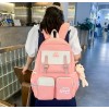 Рюкзак шкільний для дівчинки Hoz Good 5 в 1 (рюкзак, шоппер, пенал, сумочка, гаманець) Рожево-білий (SK001672) в інтернет супермаркеті PbayMarket!