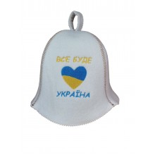Банна шапка Luxyart Все буде Україна One Size білий LС-65