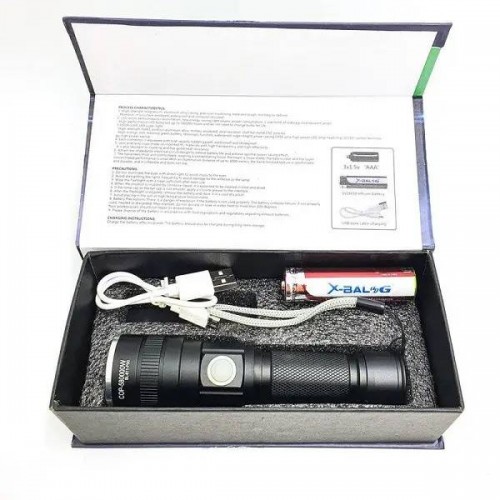 Ліхтар ручний акумуляторний X-BALOG BL-611-P50 Чорний Ліхтар ручний акумуляторний X-BALOG BL-611-P50 Чорний