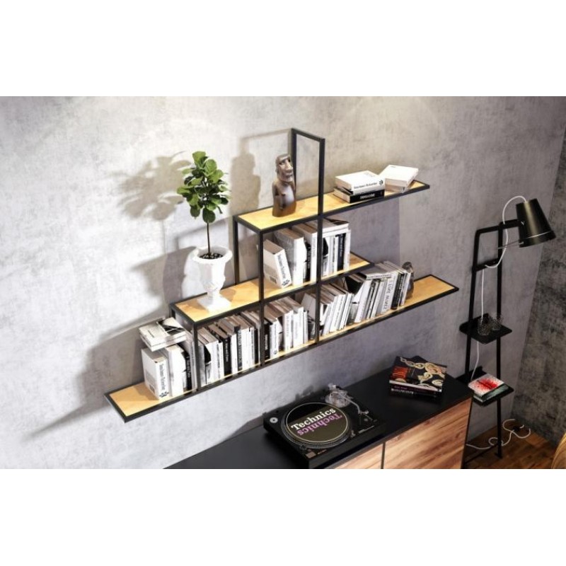 Навісна - настінна полиця у стилі Loft NS-1044 930x1800x280 мм Черный