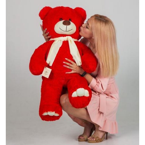 Плюшевий ведмедик Mister Medved з шарфиком Денні 110 см Червоний (148) Плюшевий ведмедик Mister Medved з шарфиком Денні 110 см Червоний (148)