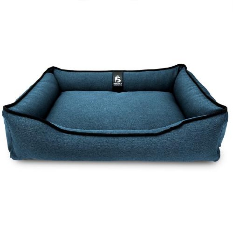 Лежак ліжко для собак та котів EGO Bosyak Рогожка M 75x65 Синій (спальне місце для собак та котів)