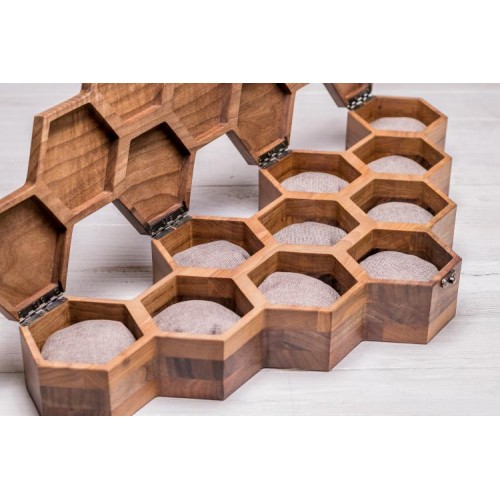 Сотова скринька-органайзер для 10 годинників ecoWalnut 7.3х59.7х23.5 см Сотова скринька-органайзер для 10 годинників ecoWalnut 7.3х59.7х23.5 см
