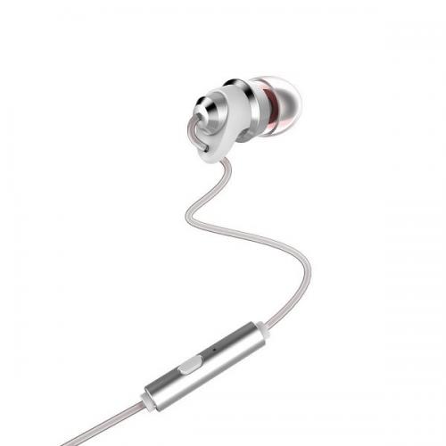 Дротові навушники вакумні з мікрофоном Remax RM-585 metal music 3.5 mm 1.2 m White