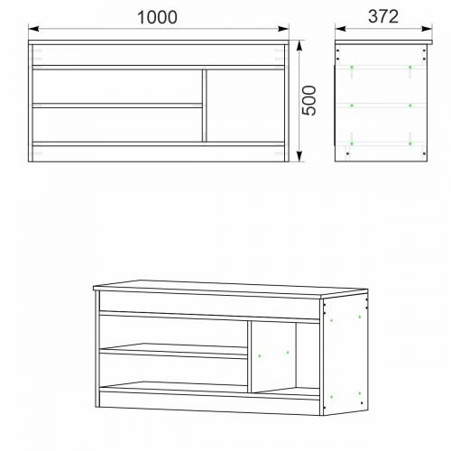 Тумба для взуття Компанит ТО 17 100х37,2х50 см Дуб сонома