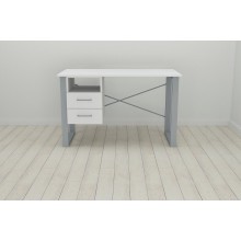 Письмовий стіл із ящиками Ferrum-decor Оскар 750x1200x600 метал Сірий ДСП Біле 16 мм (OSK0015)