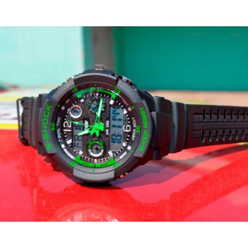 Наручний годинник чоловічий Skmei S-Shock Green 0931 Чорний (077) Наручний годинник чоловічий Skmei S-Shock Green 0931 Чорний (077)