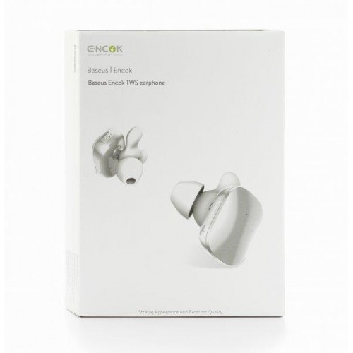Бездротові Bluetooth навушники Baseus Encok W02 із вбудованим мікрофоном NGW02-02 Білі (7607146182)