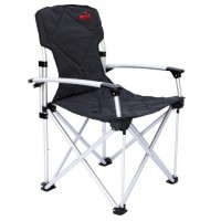 Крісло розкладне Tramp з ущільненої спинкою і твердими підлокітниками чорний TRF-004 Крісло розкладне Tramp з ущільненої спинкою і твердими підлокітниками чорний TRF-004