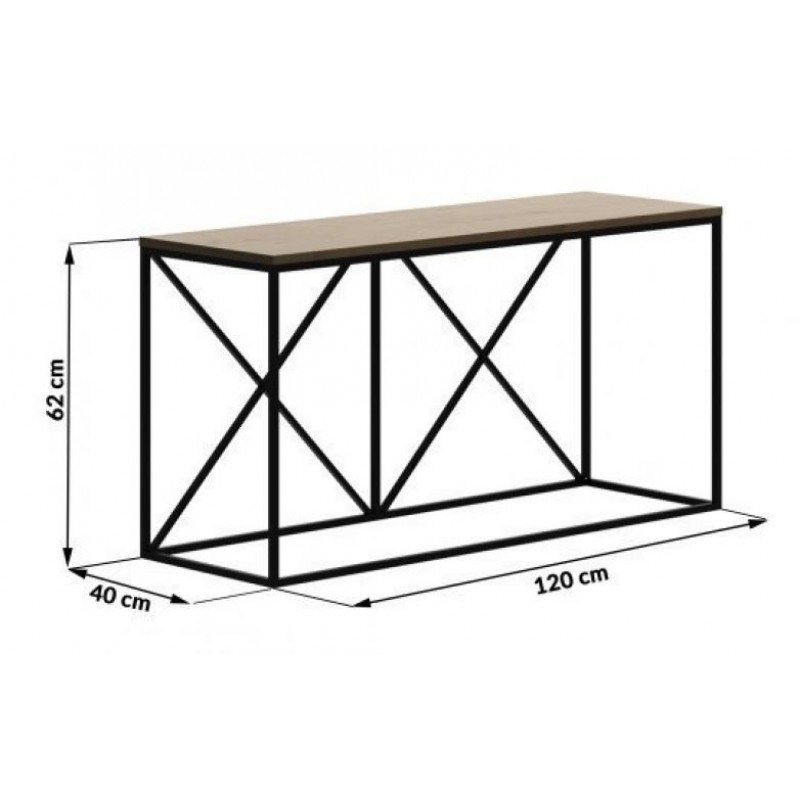 Консоль для дому в стилі Loft NS-405 630x1200x400 мм Черный